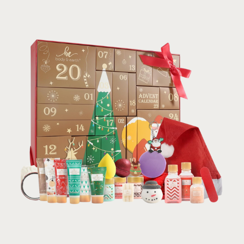 BODY & EARTH 24 Days of Christmas Beauty Advent Calendar, Bath Sets for Women