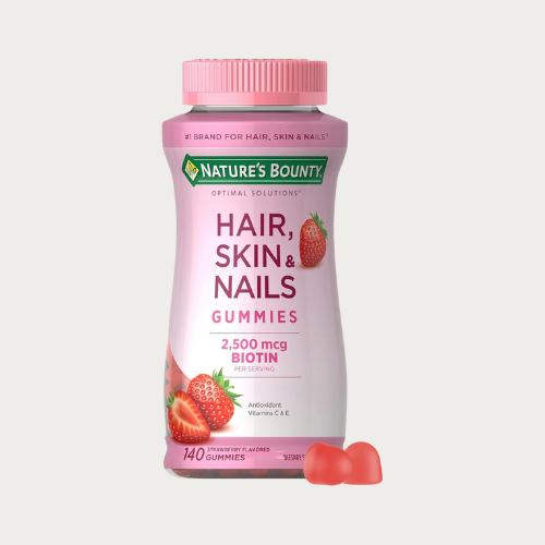 Nature's Bounty Hair, Skin & Nails with Biotin, Strawberry Gummies Vitamin Supplement